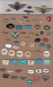 Vintage Airline Logo pin badges 1960s KLM SAL Swissair El Al Sabena SAS Job Lot - Imagen 1 de 1