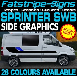para adaptarse a MERCEDES SPRINTER SWB PEGATINAS GRÁFICAS RAYAS FURGONETA AUTOCARAVANA - Imagen 1 de 2
