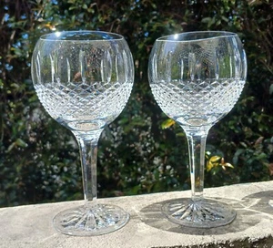 WATERFORD GLENMEDE BALLOON VINTAGE CRYSTAL WINE GLASSES WINE GOBLET 2 PC SET - Picture 1 of 8