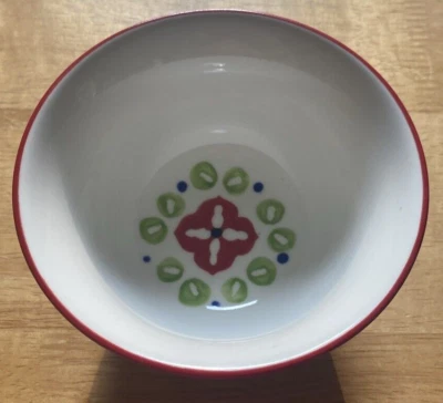 Signature Housewares Stoneware Bowl - Gypsy fleur design Blue/Green/Red/Purple - Image 1 of 2