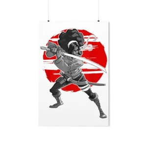 Afro Samurai Retro Japanese Samurai Fan Bushido Katana Warrior Gift Matte Poster - Picture 1 of 25