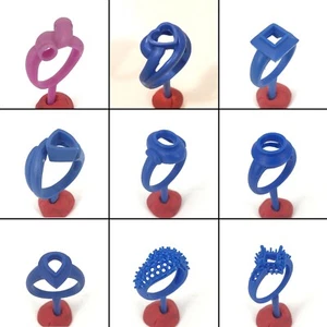 9 Stück WRB244 Ring Wachs Gießmuster Formen | Tube Single Gem, Birnenform Design - Bild 1 von 3