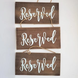 Reserved Signs for Wedding Party Graduation Rustic Rope Sky Blue Seating Table - Picture 1 of 6