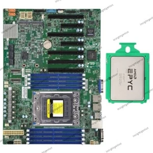 Supermicro H12SSL-i ATX Server Motherboard + AMD EPYC 7502 CPU Processor Combos - Afbeelding 1 van 3