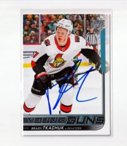 BRADY TKACHUK autographed '18/19 OTTAWA SENATORS "Young Guns" rookie card w/ JSA - Picture 1 of 2