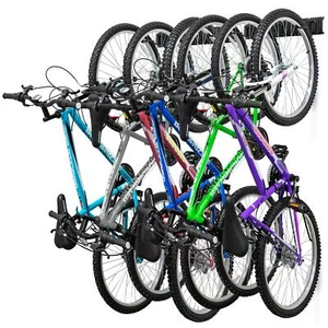 RaxGo Garage Bike Rack Wall Mount Bicycle Storage Hanger with 6 Adjustable Hooks - Picture 1 of 6