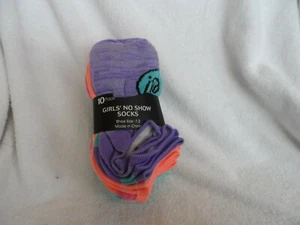 Girls 10 pair no show socks size 7-3 - Picture 1 of 4