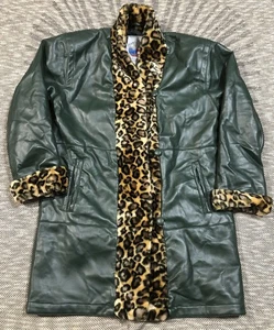 Atlantic Beach Division Of Tiger Kunstleder Leopardenmuster Jacke Gr. Small - Bild 1 von 8
