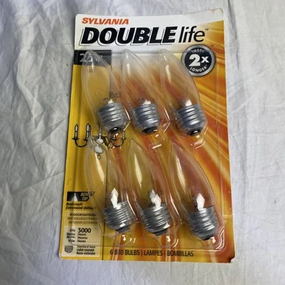 Sylvania 25 Watt B10 Clear Candelabra Light Bulb. Box Of 6 - Image 1 of 2