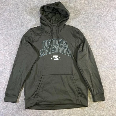 Sudadera con Capucha Under Armour Para Hombres Talla L Logo Suelto Pullover Spellout Polar Gris Azul Foto 1 de 4