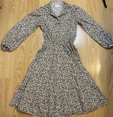 Vintage 80s Retro St Michael Tea Dress Floral Cottagecore Prairie Sz S Romantic - Image 1 of 4