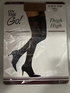 ¡Nuevo ON THE GO! Pierna y puntera transparentes sedosos hasta el muslo ~ talla MEDIANA desnuda para mujer - Imagen 1 de 7
