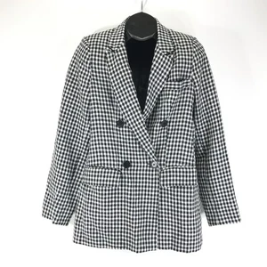Blazer Reformation Rae Cuadros Guinga Doble Pecho Para Mujer Pequeño Lino Carrera - Imagen 1 de 13