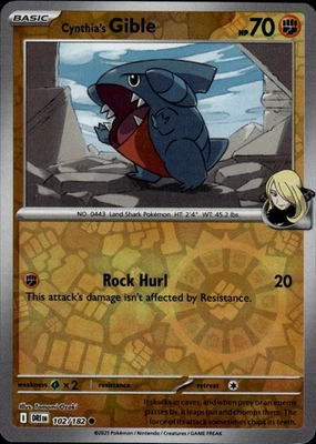 Cynthia's Gible 102/182 Common SV10: Destined Rivals Near Mint - Image 1 of 2