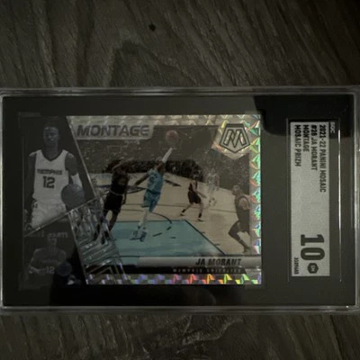 2021-22 Panini Mosaic Ja Morant #28 Montage Silver Prizm-Memphis Grizzlies - Image 1 of 2