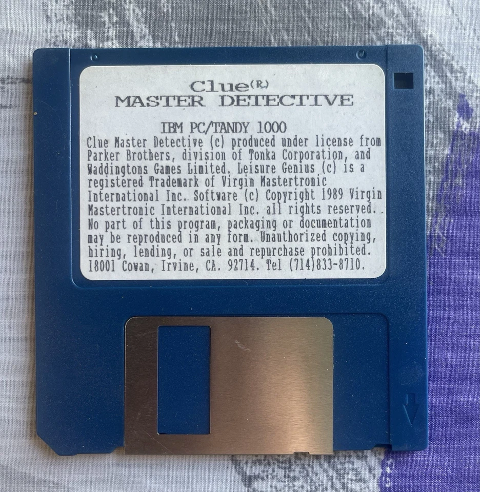 Clue - Master Detective - Disk Only - For Tandy 1000/IBM - Image 1 of 1