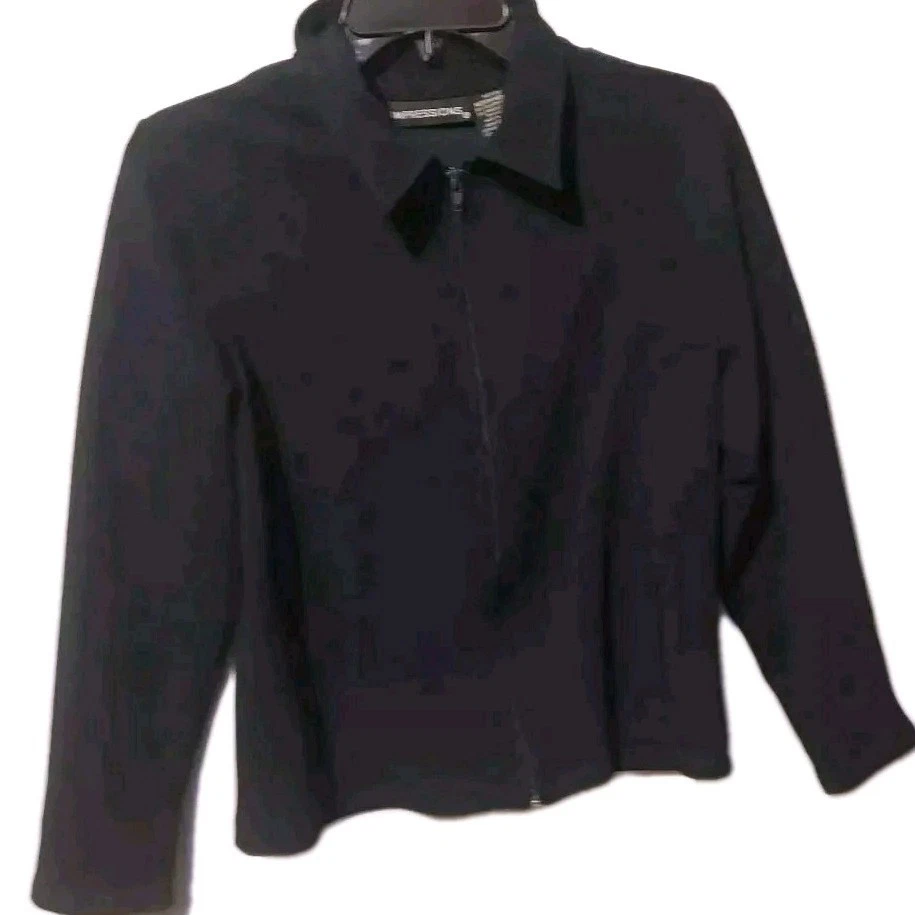 Impressions женщин миниатюрный размер средний черный молнии легкое платье понте вязаный жакет - Изображение 1 из 4