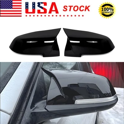 Gloss Black Rear Mirror Cover Caps For BMW F20 F21 F22 F30 F32 F36 320i 328i M3 Foto 1 de 4