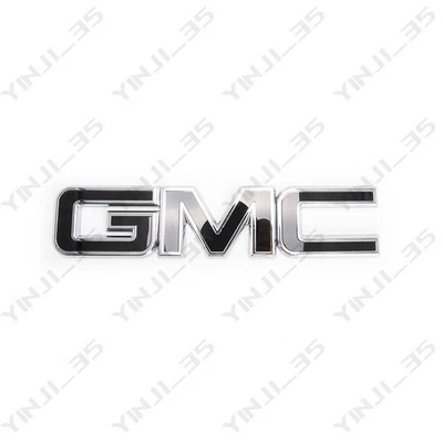Emblema de puerta trasera GM cromo negro para GMC Sierra 1500 2500HD 3500HD 2015-2019 Foto 1 de 4