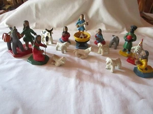 1960's SPANISH MEXICAN 15 PIECE MUD CLAY TERRA COTTA NATIVITY SCENE BY CARMELIA - Picture 1 of 16