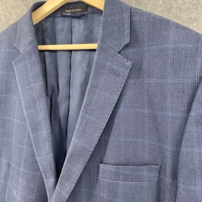 Blazer Lauren Ralph Lauren Para Hombres 50R Azul Seda Mezcla Lana Ventana Cuadros Foto 1 de 4