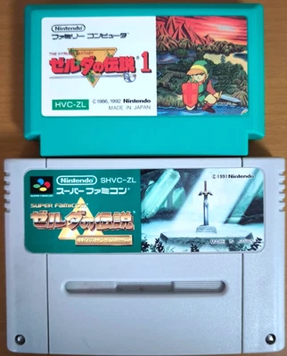 Lote 2 The Legend of Zelda NES SNES Set Super Famicom SFC Japón Probado Foto 1 de 2