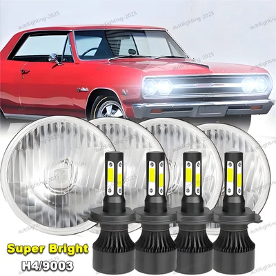 Faros LED redondos altos/bajos para Mercury Cougar 1967-76 Monterey Comet 5,75" 4 piezas Foto 1 de 4