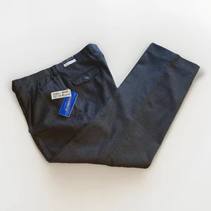 Pendleton Pantalone elegante uomo 38x32 100% lana vergine grigio scuro plissettato davanti nuovo con etichetta - Foto 1 di 8