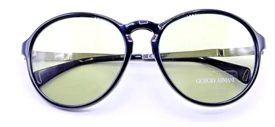 Gafas de sol Giorgio Armani GA 667 8EBBN negro brillante marco redondo lentes ámbar nuevas sin etiquetas Foto 1 de 4