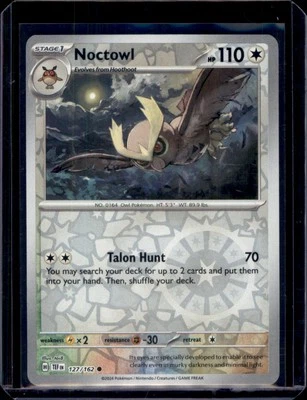 Noctowl SV05: Temporal Forces Pokemon 127/162 Reverse Holo NM+ - Image 1 of 2