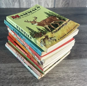 Vintage A Golden Guide Nature Book Lot Of 10 Trees Birds Fishes Butterflies Zoo - Picture 1 of 12