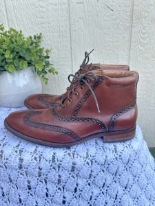 Cole Haan Men's 7M Brown Leather Wingtip Chukka Ankle Boots Made in India C20286 - Picture 1 of 11