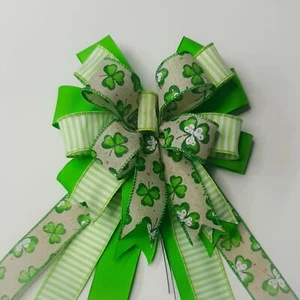 Arco del día de San Patricio, verde Kelly, rayas, tréboles - Imagen 1 de 2