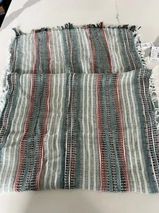 Women’s NWT Maurices Boho Blue Orange White Stripe Scarf  - Picture 1 of 6