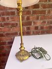 Vintage Tall Gold Wooden Table/desk Lamp