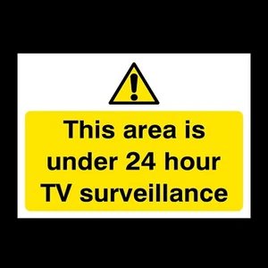 CCTV This Area in Under 24 Hour Surveillance Plastic Sign OR Sticker (S45) - Picture 1 of 1