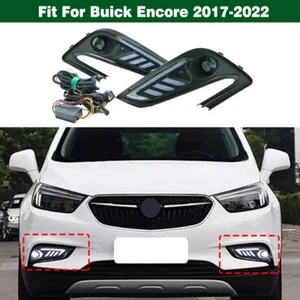 LED Daytime Running Lights Fog Lamps Covers Wire Kit For Buick Encore 2017-2022 - Picture 1 of 16