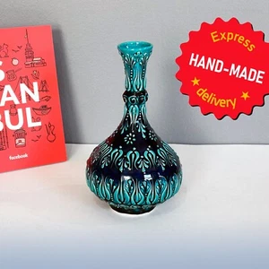 Ceramic turkuaz vase (Gözyaşı Vazo) — handmade pottery, handmade ceramic - Picture 1 of 9