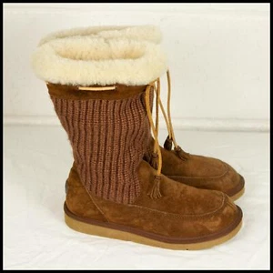 UGG AUSTRALIA SN 5124 Suburb Crochet Knit BOOT Brown UK 7.5 US 9 EU 40 248 B - Picture 1 of 8
