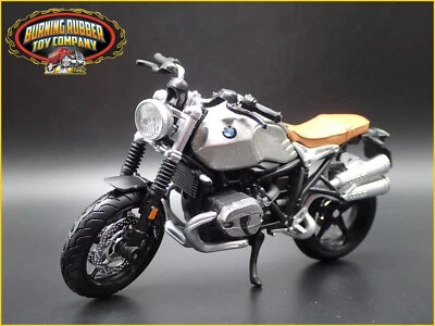 BMW R NineT Scrambler Sports Bike Moto 1/18 Scala Modello Diecast - Immagine 1 di 4