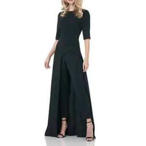 Kay Unger Black Davina Maxi Walk-Through Jumpsuit Size 10 $308 - Picture 1 of 4