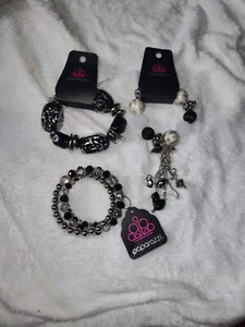 3 Paparazzi Jewelry Glaze Of Glory Black* Lights! Camera! Action Bracelet Chunky - Picture 1 of 3