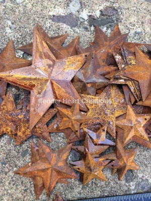 LOT of 30~ Rusty Barn Stars Star 10- 3.5", 10- 2.25", 10- 1.5" Metal Craft * - Image 1 of 4