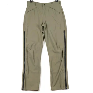 RARE Beyond Pants Mens M 33 x 32 Tan Fleece Lined Leg Zippers Old Gen USA Made - Picture 1 of 18