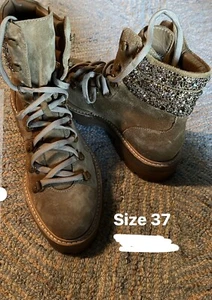 1695$ Jimmy Choo womens suede camel ankle lace up boots sz:US 7/EU37 - Picture 1 of 18