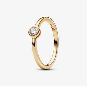 *BRAND NEW* Pandora Era Bezel 14k Yellow Gold Lab-Grown Diamond Ring 152894C01 - Picture 1 of 3