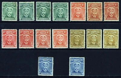 RHODESIA KG V 1913-18 Single Plate "Admirals" SG 186 to SG 208 MINT - Image 1 of 2