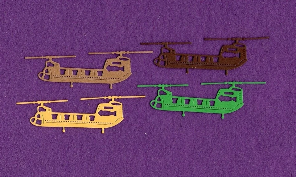 HELICÓPTERO DEL EJÉRCITO Militar EE. UU. GIGANTE VERDE ALEGRE troquelado álbum de recortes tarjetas Foto 1 de 1