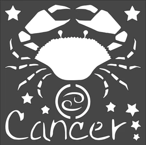 1- 8x8 inch Stencil, (TA-77) Zodiac Cancer (6mil) - Picture 1 of 2