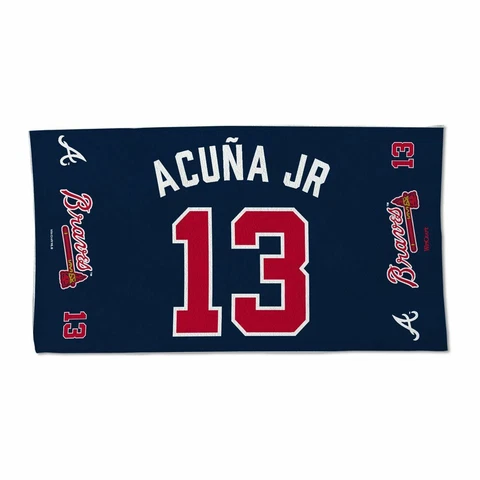 RONALD ACUNA JR. #13 ATLANTA BRAVES BENCH TOWEL 22"X42" NEW WINCRAFT 👀 Cover